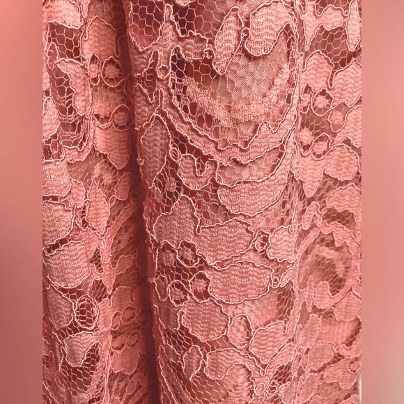 NWT 🍑David's Bridal Peach Lace Halter Dress - Picture 16 of 16
